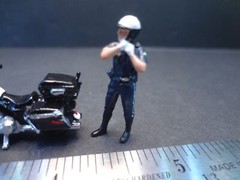 1:64 Scale figure Cop and Police Motorcycle Diorama Accessories V1 – metal 1:64