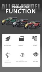 1:24 Diecast Rolls-Royce Phantom Classic Model Car Collectible Black Phantom