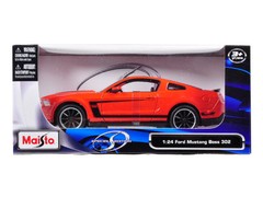 2012 FORD MUSTANG BOSS 302 ORANGE & BLACK 1/24 DIECAST MODEL CAR BY MAISTO 31269