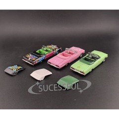 FW 1:64 Green Impala Lowrider Open Adjustable Chassis Diecast Car Model