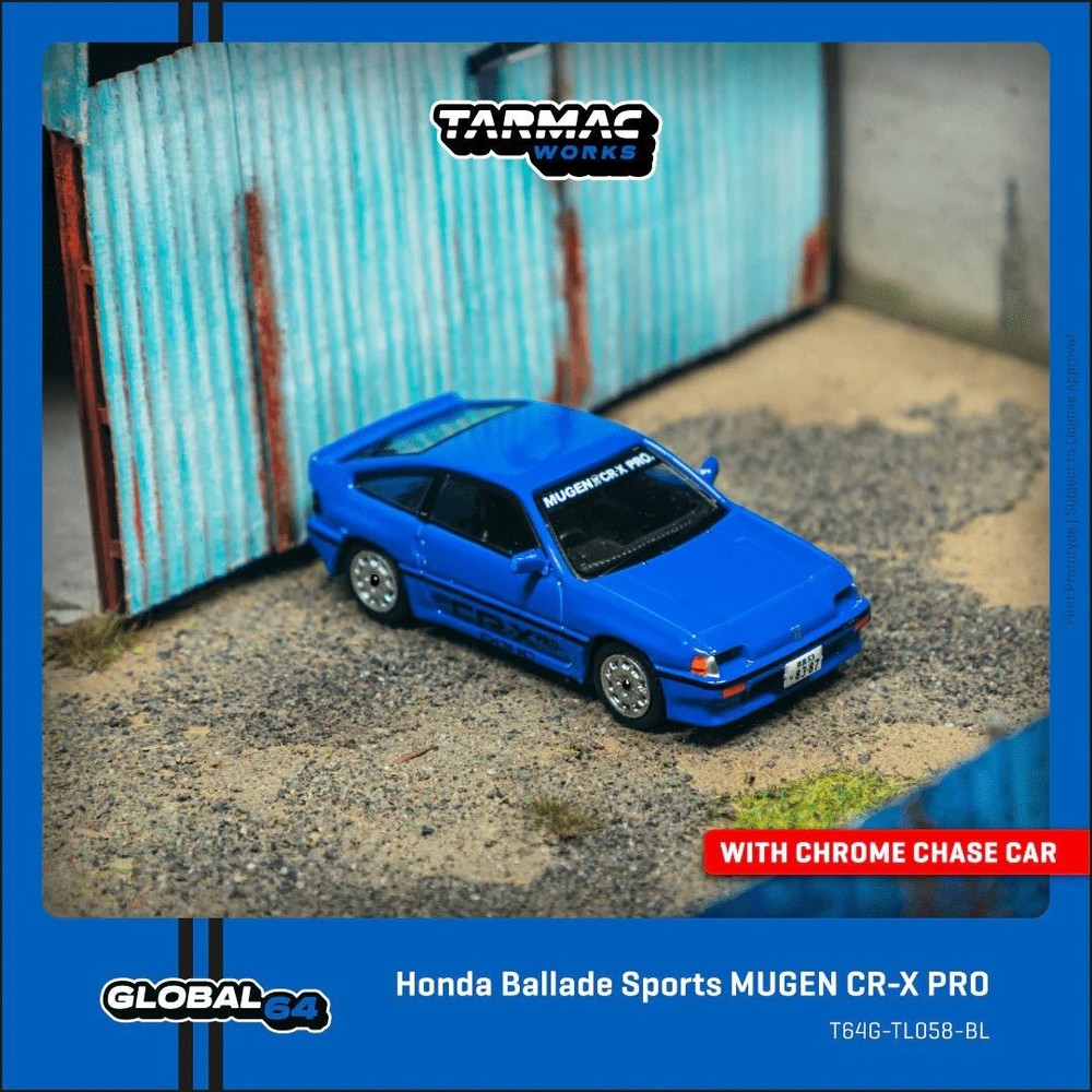 Tarmac Works Global64 1/64 Honda Ballade Sports Mugen CR-X Pro Blue