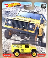 HOT WHEELS CAR CULTURE WILD TERRAIN LAND ROVER DEFENDER 110 HARD TOP YELLOW 4/5