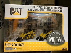 DM 1/64 Caterpillar 272D2 Skid Steer & 297D2 Track Loader Set Model #85609
