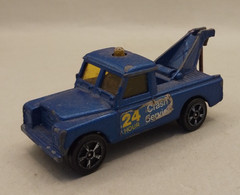 Corgi Juniors blue Land Rover wrecker truck in play worn condition