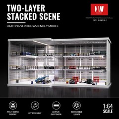 Diorama 1/64 Big Garage Model LED Lighting Parking Lot Scene Display Case Toy US
