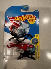 2017 Hot Wheels #353 HW City Works 2/10 SKY FI Police Chopper Red w/Black Base