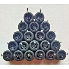 Hot Wheels 10 Sets Black BBS Treasure Hunt Rims & Real Rider Rubber Tires 1/64