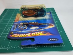 2005 Hot Wheels #64 Track Aces Power Pipes #4 5 Spoke Clear Blue
