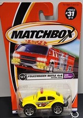 2001 Matchbox VOLKSWAGEN BEETLE 4X4 #31 yellow VW; moving parts∞ SAND BLASTERS
