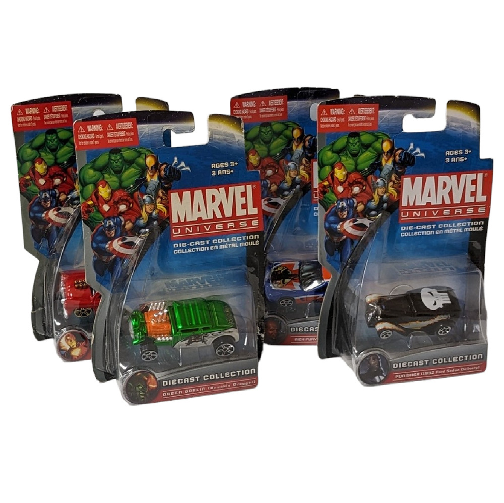 Marvel Universe Die Cast Car Collection 2010 Maisto Lot Of 4 Iron Man Punisher