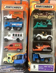 Matchbox MBX 5-Pack 1:64 Diecast & MBX Construction Number 11 Number 5 Lot Of 2