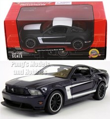 2012 Ford Mustang Boss 302 1/24 Scale Diecast Model by Showcasts – Black w/ BOX