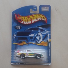 Hot Wheels Porsche 911 GT3 Cup 1:64 Diecast Racing Car White/Green/Red 2000