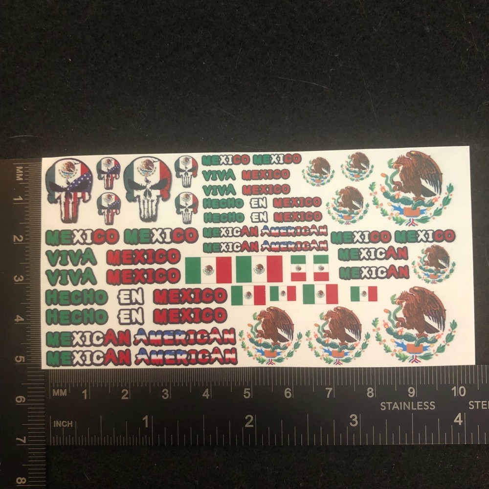 Clear 1:64 Waterslide Decal for Hot Wheels Mexico Mexican American