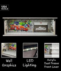 The Fast & Furious Hot Wheels Garage Theme 1:64 Model Diorama With LED Lighting