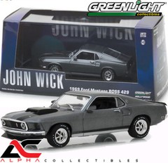 GREENLIGHT 86540 1:43 1969 FORD MUSTANG BOSS 429 GRAY “JOHN WICK” W/CASE