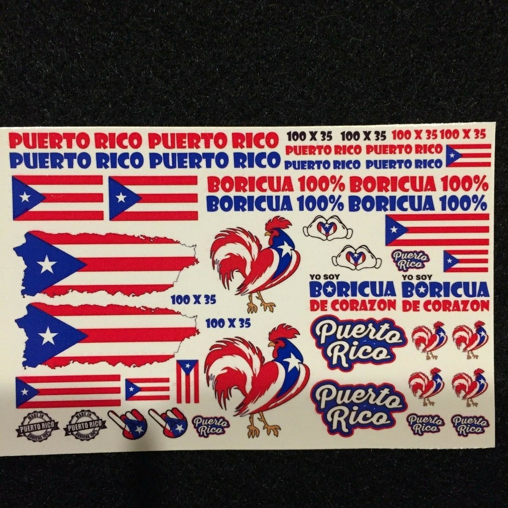 Clear 1:64 Waterslide Decal Hot for Wheels JDM VW Silverado Puerto Rico Boricua