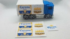Corona-set of 3 stickers-fits Hot Wheels Hiway Hauler Trailer- Custom Trailer