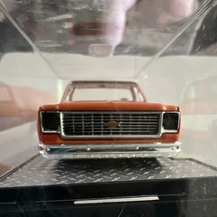 M2 Machines 1973 Chevy Silverado Orange/White 1:64 Diecast w/ Case