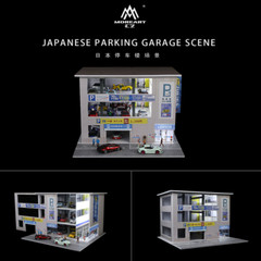 1/64 Diorama Diecast Car Garage Model LED Car Exhibition Showroom Scene Gifts US