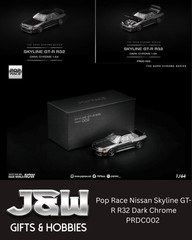 Pop Race Nissan Skyline GT-R R32 Dark Chrome PRDC002 1/64