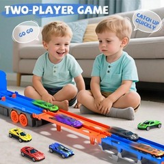 Epic Dinosaur Transporter Truck with 12 Diecast Cars Transforming Toy Gift Kids