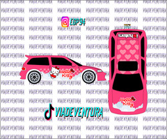 Hello Kitty 1/64 EF Civic WHITE TONER Universal WaterSlide Decal for Hot