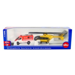 SIKU Super 1850 Rescue Service Set 1:87 Diecast Helicopter & Ambulance Model