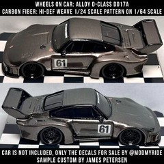 SCALE MOTORSPORT CARBON FIBER WaterSlide Decal 1/12 1/24 1/64 for Hot Wheelz