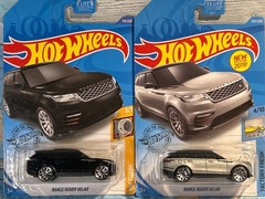 🔥 Range Rover Velar LOT(2)! Hot Wheels Black/Silver *READ~damaged cards🔥