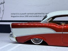 2004 Jada Toys DUB CITY 1:64 RED 57 CHEVY BEL AIR Loose Lowrider Wheel Swap