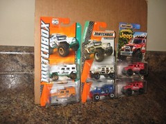 Matchbox Lot of 6 Jeep Wrangler Superlift 4X4 Variation Red Blue White Orange