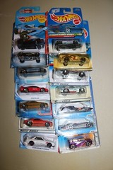 Hot Wheels Cars lot of 14 blue cards mix of models and years NIP fair/poor cards