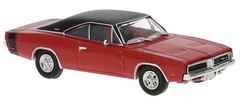 BREKINA 1969 DODGE CHARGER RED / BLACK HO 1/87 PLASTIC