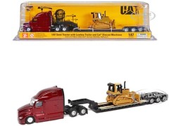 PETERBILT 579 ULTRALOFT TANDEM TRACTOR & D5M DOZER 1/87 BY DIECAST MASTERS 84419