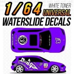 1/64 NO GOOD RACING SHARK Custom White Toner WaterSlide Decal for Hot Wheels