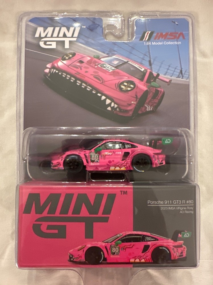 Mini GT 1:64 Porsche 911 GT3 R #80 2023 IMSA VIRginia Roxy AO Racing New MGT0087