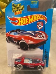 2014 Hot Wheels #12 HW City-HW Goal YUR SO FAST Red Variant wWhite Wheel Blk5YSp