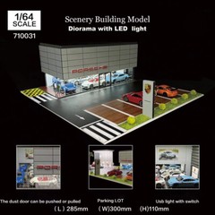 1/64 Diorama Car Garage Model City Street View Building Scene Display Model Gift