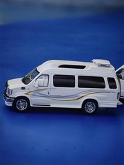 MK Miniatures 1:64 E350 Motorhome Metallic White with Decals Diecast Model Car