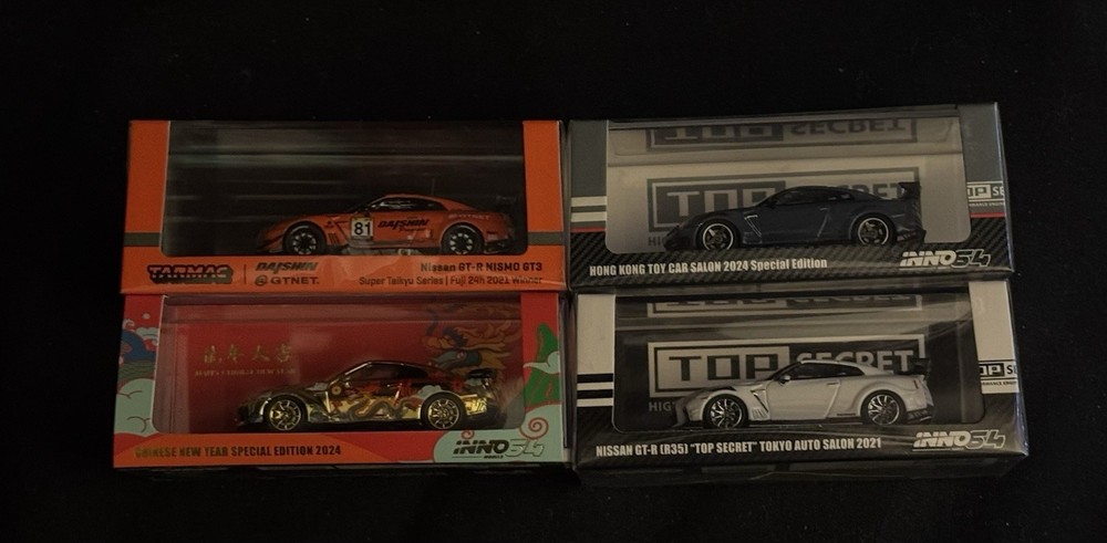 INNO64/Tarmac Works Nissan GT-R R35 & NISMO GT3 Diecast Lot of 4