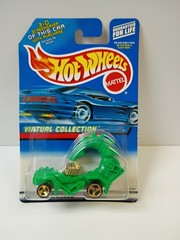 2000 Hot Wheels #126 Virtual Collection Cars RODZILLA Green w/Gold3 Spoke 27093