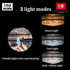 Diorama 1/64 Big Garage Model LED Lighting Parking Lot Scene Display Case Toy US