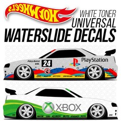 1/64 Scale PLAYSTATION XBOX White Toner Universal WaterSlide Decals Hot Wheel