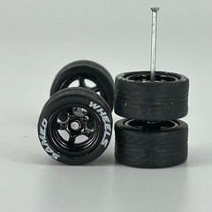 Black 12mm Lettered 5 spoke wheels – 12/12mm for Hot Wheels