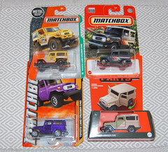 Matchbox Toyota FJ40 Land Cruiser Lot Of 4 Gray Purple Racing Carded Moving part