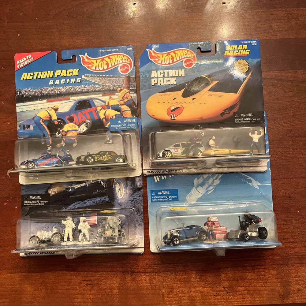 1996 HOT WHEELS ACTION PACK LOT OF 4 HOME IMPROVEMENT SOLAR RACING RACING APOLLO