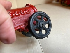 Red Race Car Cast Iron Toy With Driver – Vintage