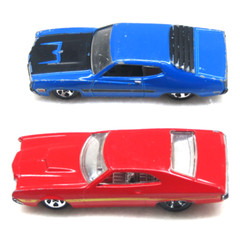 Ford Torino Hot Wheels Lot of 2 Blue 1970 Red 1972 Gran Sport 2010 Loose Mattel