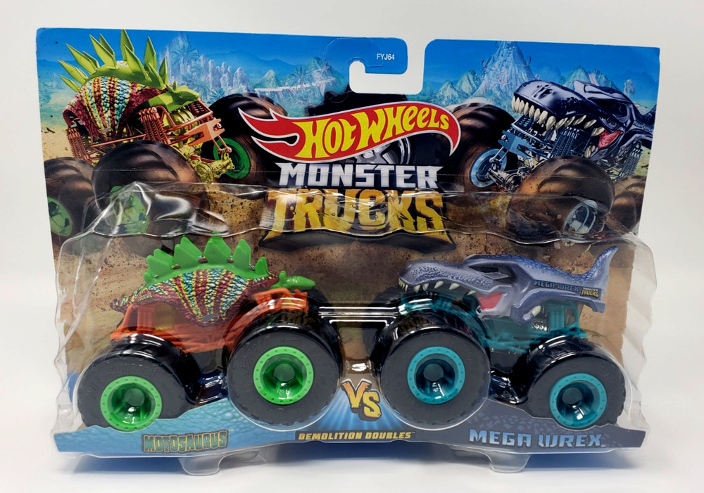 Hot Wheels Monster Trucks Motosaurus vs Mega Wrex, Demolition Doubles